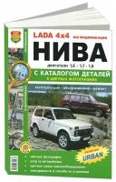 Книга Lada 4х4 Нива, все модификации, включая Urban бензин, каталог з/ч, цветные фото и электросхемы. Руководство по ремонту и эксплуатации автомобиля. Мир Автокниг