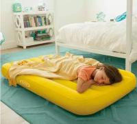 Детский надувной матрас 88х157х18 см, Cozy Kids Airbed, до 45кг,1-местный, от 3-10 лет, без насоса, желтый, intex 66803