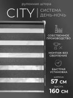 Рулонные шторы LM DECOR "Сити" 03 День/Ночь Графит 57х160 см