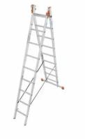 Двухсекционная алюминиевая универсальная лестница KRAUSE DUBILO, 18 ступени (2х9), высота: от 3,60 до 5,25 м, партномер 129475