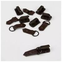 Крючки пришивные, пластиковые, для верхней одежды, 5 x 1,5 см, 6 шт, цвет коричневый