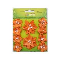 YX15-144 Бумажные цветы 'Хризантемы', d 3 см/5 см, упак./10 шт., Astra&Craft (оранжевый)