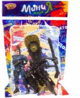 Набор игр. военный с полицейским, собакой и оружием, серия МиниМаниЯ, РАС 15х23 см, арт. M7595-1