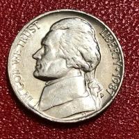 Монета США 5 центов 1987 год Джефферсон # 6-1