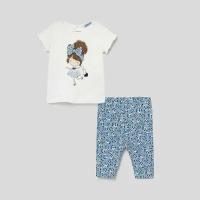 Комплект одежды Mayoral для девочек, размер 98 (3 года), цвет белый, голубой