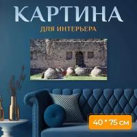 Картина на холсте "Грузия, мцхета, квеври" на подрамнике 75х40 см. для интерьера