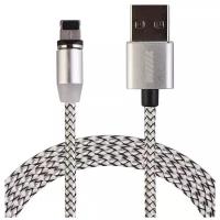 Кабель WIIIX магнитный USB - Lightning (CBM980-U8-10), 1 м, серебристый