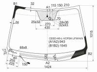 Стекло Лобовое (Обогрев Щеток/ Датчик Дождя) Kia Ceed 06-12 XYG арт. CEED-H5-L-VCPSH LFW/H/X