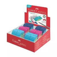 Ластик Faber-Castell "PVC-free", скошенный, в пленке, розов./оранж., бирюзов./светло-зелен., синий/светло-гол., 50*22*13мм, 24 шт. в упаковке