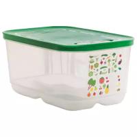 Tupperware Контейнер "Умный холодильник" 4400 мл, 19x28.5 см, прозрачный/зеленый