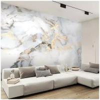 Фотообои флизелиновые с виниловым покрытием VEROL "Серый мрамор", 400х283 см, моющиеся обои на стену, декор для дома