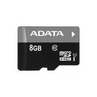 Карта памяти Micro SDHC 8Gb Class 10 UHS-I A-Data AUSDH8GUICL10-RA1 + адаптер SD