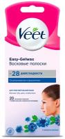 Восковые полоски Veet для чувствительной кожи, c технологией Easy Gel-wax, 20 шт