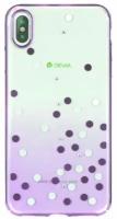 Чехол накладка для Apple iPhone X/Apple iPhone XS Devia Polka Crystal Series фиолетовый пластик