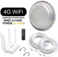 Комплект Интернета Kroks KAA15 MiMO - 4G модем + WiFi Роутер + Антенна Mimo для Дома и Дачи под Безлимитный Интернет