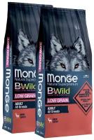 MONGE BWILD LOW GRAIN DOG ADULT ALL BREEDS DEER CERVO низкозерновой для взрослых собак всех пород с олениной (12 + 12 кг)