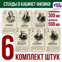 Комплект стендов Физики, цвет бежевый, набор 6 шт, VoloMar