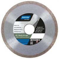 Алмазный диск по керамической плитке, Ø115х22,23 мм, Norton