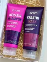 Комплект для домашнего ухода: ZOOM Keratin Shampoo 250 ml + ZOOM Keratin Mask 250 ml