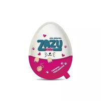 Шоколадное яйцо Zazu kids для девочек с молочно-шоколадной пастой с клубничным вкусом с игрушкой, 30 г, пластиковый футляр