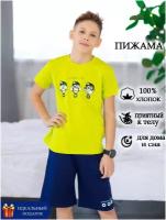 Пижама с шортами для мальчика, детская одежда для подростка, костюм домашний для мальчиков (555-22 р76 (152) 54) LIDEKO kids