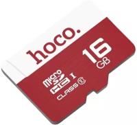 Карта памяти Hoco microSDHC 16 ГБ Class 10, UHS-I, R 85 МБ/с, 1 шт, красный