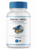Omega-3 MEGA + Vitamin E (омега, рыбий жир, жирные кислоты, витамин Е) 90 капсул, SNT