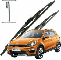 Дворники Kia Rio X (X-Line) (1) Киа Рио Икс Лайн хэтчбек 5 дв. 2017 2018 2019 2020 2021 Щетки стеклоочистителя каркасные для автомобиля 600-400 2шт