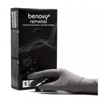 Перчатки BENOVY Nitrile TrueColor, нитриловые,серые M 50 пар