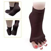 Массажные носки-разделители для пальцев ног (цвет кофейный)