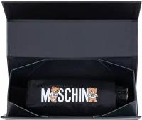 Зонт складной Moschino 8550-superminiA Logo with bears Black+Box teddy