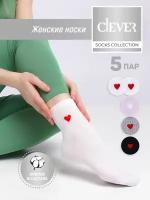 Носки женские высокие хлопковые 5 пар CLEVER WEAR ассорти/23