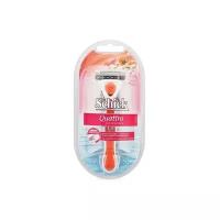 Бритвенный станок Schick Quattro for women + сменная кассета 1 шт