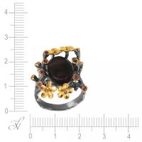 Кольцо JV серебро, 925 проба, аметист, раухтопаз, перидот, размер 18