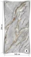 Гибкий мрамор Оникс Серый, лист №3, 142х284 см, 4,033 кв. м