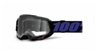 Кроссовые очки, маска 100% Accuri 2 Goggle Moore, черные, с прозрачным стеклом