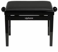 UPTONE Fusion G2 Black банкетка с регулировкой высоты, цвет корпуса черный глянцевый, сиденье кожзам черный