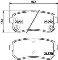 Brembo колодки тормозные дисковые задн. hyundai ix35 (lm el elh) 08/09-> / hyundai tucson (tl) 05/15-> /