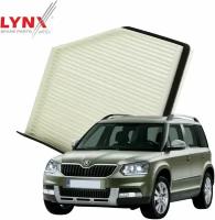 Фильтр салонный Skoda Yeti (1) / Шкода Йети 2009 2010 2011 2012 2013 2014 2015 2016 2017 2018 / 1шт LYNXauto