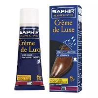 Крем тюбик с губкой Creme de luxe SAPHIR, цветной, 75 мл. 05 темно-коричневый