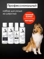 Мини набор для ухода за шерстью собак Doctor Groom. Гипоаллергенный шампунь, антибактериальный шампунь, спрей, кондиционер. Для всех типов шерсти