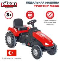 Педальная машина Pilsan Трактор Mega Красный