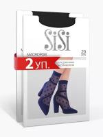 Носки Sisi, 20 den, 2 пары, размер 0 ( one size), черный