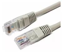 Патч-корд U/UTP 5e кат. 10м Filum FL-U5-C-10M 26AWG(7x0.16 мм), кабель для интернета, чистая медь, PVC, серый