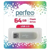 USB Флеш-накопитель USB накопитель Perfeo 64GB C03 Grey