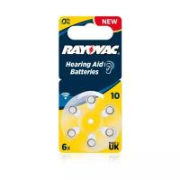 Батарейки для слуховых аппаратов Rayovac 04610945416 Hearing Aid Batteries 10 в упаковке 6 штук