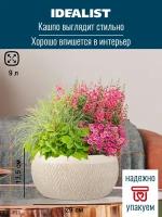 Горшок для цветов Idealist Lite MESHB29-AW Лотус, файберстоун настольный, слоновая кость, 29х13.5 см, 9 литров