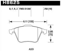 HAWK PERFORMANCE HB625F760 коодки тормозные HB625F.760 HAWK HPS перние AUD