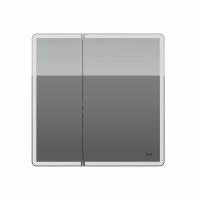 Шкаф зеркальный Dreja POINT, 80 см, 2 дверцы, 2 стеклянные полки, инфракрасный выключатель, LED-подстветка, розетка, белый