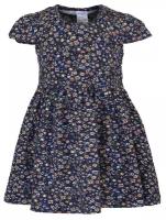 Платье, р.98 (3 года), синий, цветочный принт